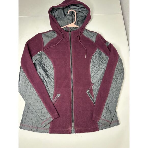 Bonita Women’s 2 in 1 Puffer Vest Fleece Full Zip Jacket Purple Size 38EU / M US - Picture 8 of 12